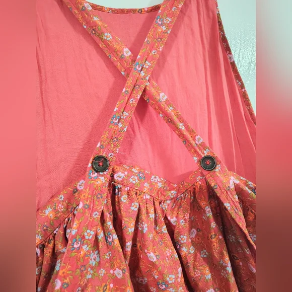 Free People Petunia Mini Dress Women's Medium Poppy Combo Bohemian Scandigirl - Picture 7 of 12